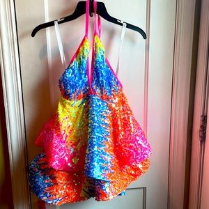 Multi colored sequin dress